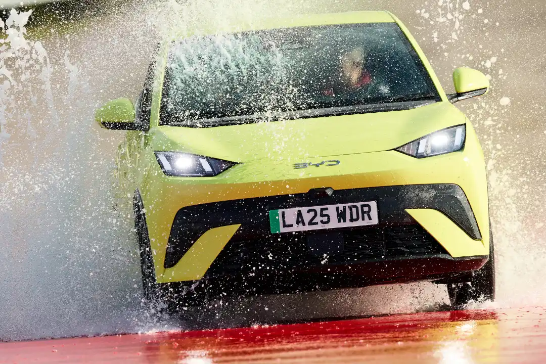 Qualified driver on skid pan